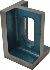 Interstate - 1 Hole, 6" High x 4" Wide x 4" Deep, Right Angle Iron - Semi-Steel, Machined, Parallel to within 0.003" per 6", Square to within 0.004" per 6" - Eagle Tool & Supply