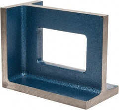 Interstate - 1 Hole, 10" High x 5-1/2" Wide x 8" Deep, Right Angle Iron - Semi-Steel, Machined, Parallel to within 0.003" per 6", Square to within 0.004" per 6" - Eagle Tool & Supply