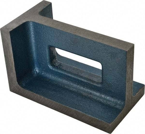 Interstate - 1 Hole, 8" High x 4-1/2" Wide x 5" Deep, Right Angle Iron - Semi-Steel, Precision Ground, Parallel & Square to within 0.0018" per 6" - Eagle Tool & Supply