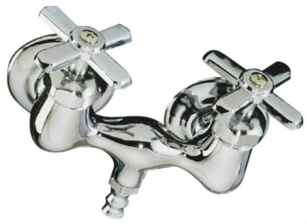 B&K Mueller - Exposed, Two Handle, Chrome Coated, Brass, Bath Faucet - Cross Handles, 3-3/8 Inch Mounting Centers, Brass Handles - Eagle Tool & Supply