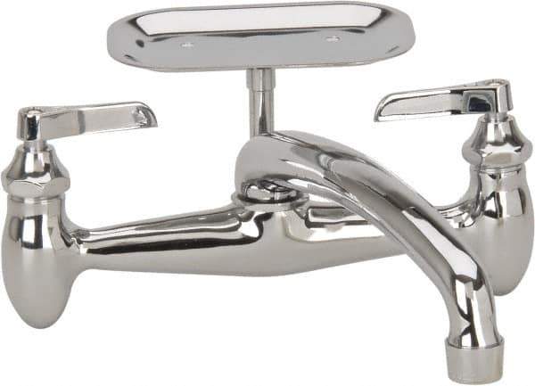 B&K Mueller - Spout with Soap Dish, Two Handle Design, Chrome, Industrial and Laundry Faucet - Lever Handle - Eagle Tool & Supply