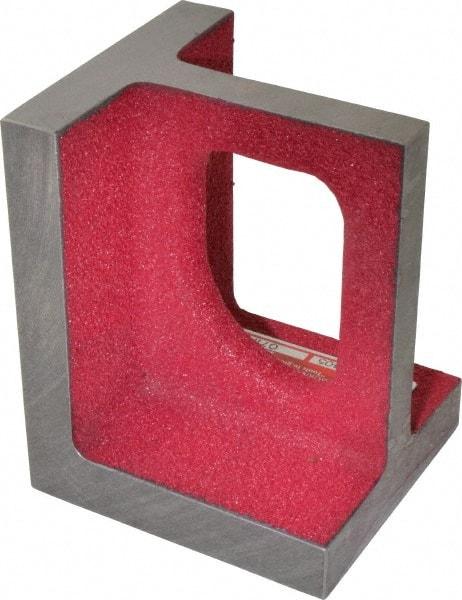 Suburban Tool - 1 Hole, 5" High x 3-3/4" Wide x 4" Deep, Right Angle Iron - Cast Iron, Machined, 3/4" Thick, Parallel & Square to within 0.002" per 6" - Eagle Tool & Supply