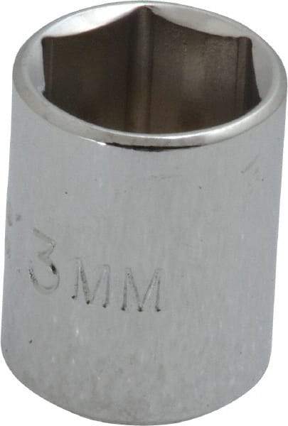 Proto - 1/4" Drive, Standard Hand Socket - 6 Points, 7/8" OAL, Chrome Finish - Eagle Tool & Supply