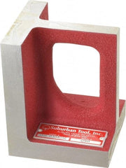 Suburban Tool - 1 Hole, 5" High x 3-3/4" Wide x 4" Deep, Right Angle Iron - Cast Iron, Precision Ground, 3/4" Thick, Parallel to within 0.00025" per 6", Square to within 0.0005" per 6" - Eagle Tool & Supply