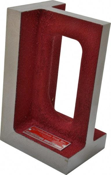 Suburban Tool - 1 Hole, 8" High x 4" Wide x 5" Deep, Right Angle Iron - Cast Iron, Precision Ground, 1" Thick, Parallel to within 0.00025" per 6", Square to within 0.0005" per 6" - Eagle Tool & Supply