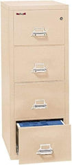 FireKing - 20.81" Wide x 52-3/4" High x 31-9/16" Deep, 4 Drawer Vertical File - Steel, Parchment - Eagle Tool & Supply