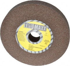 Tru-Maxx - 60 Grit Aluminum Oxide Bench & Pedestal Grinding Wheel - 6" Diam x 1" Hole x 1" Thick, 5410 Max RPM, O Hardness, Medium Grade , Vitrified Bond - Eagle Tool & Supply