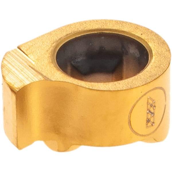 Iscar - 8300020GIQR Grade IC528, 0.118" Cutting Width Carbide Grooving Insert - 1.19mm Max Depth of Cut, Neutral, 0.008" Corner Radius, TiCN/TiN Finish - Eagle Tool & Supply
