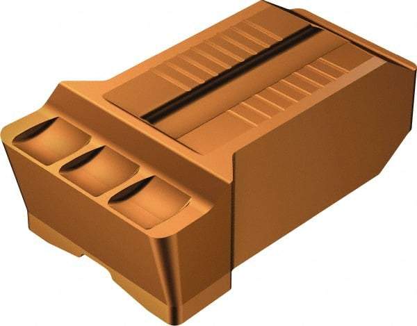 Sandvik Coromant - RN123 GR Grade 1125, 15mm Cutting Width Carbide Grooving Insert - Neutral, 1.2mm Corner Radius, TiAlN Finish - Eagle Tool & Supply