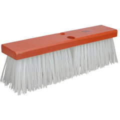 16″ Street Broom, 4″ Trim Length, White Polypropylene Fill, Orange Block - Eagle Tool & Supply