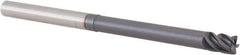 Accupro - 1/4", 5 Flute, Single End, Solid Carbide, 0.02" Corner Radius End Mill - 4" OAL, Right Hand Flute, 3/8" LOC, Right Hand Cut, 2-1/8" Extended Reach - Eagle Tool & Supply