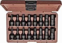 Paramount - 16 Piece 1/2" Drive Inch/Metric Impact Hex Bit Socket Set - 1/4 to 3/4" Hex - Eagle Tool & Supply
