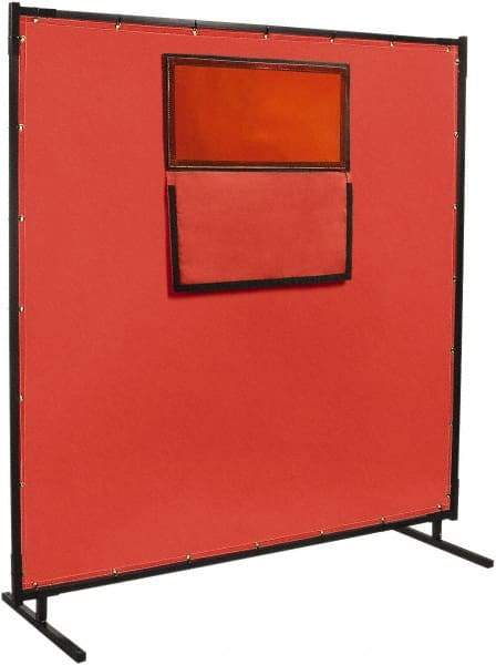 Steiner - 8 Ft. Wide x 6 Ft. High x 1 Inch Thick, Fiberglass Welding Welding Screen Kit - Red - Eagle Tool & Supply