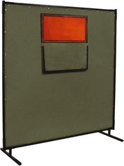 Steiner - 8 Ft. Wide x 6 Ft. High x 1 Inch Thick, Cotton Duck Welding Welding Screen Kit - Olive - Eagle Tool & Supply