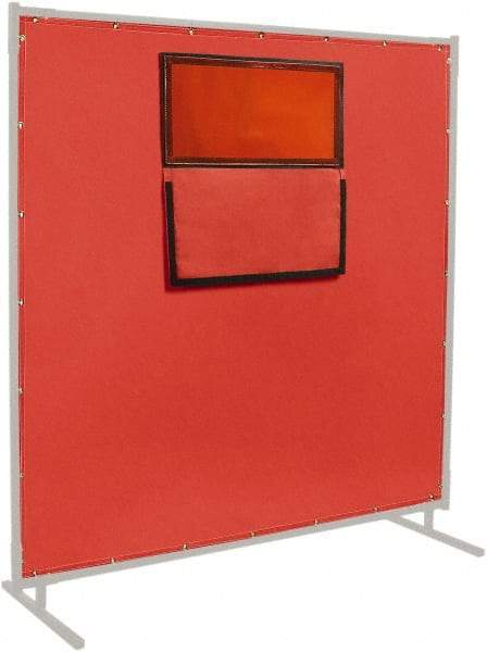 Steiner - 6' High x 8' Wide x 0.016" Thick Fiberglass & Vinyl Welding Curtain - Red, Grommet - Eagle Tool & Supply
