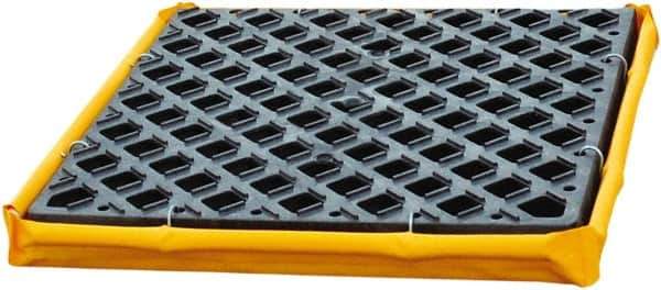 UltraTech - 6 Gal Sump, 1,500 Lb Capacity, 1 Drum, Polyethylene Spill Deck or Pallet - 24" Long x 24" Wide x 2-1/2" High, Yellow and Black, Low Profile, Inline Drum Configuration - Eagle Tool & Supply