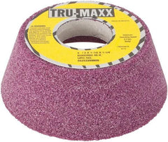Tru-Maxx - 4" Diam x 1-1/4" Hole x 1-1/2" Thick, K Hardness, 46 Grit Surface Grinding Wheel - Aluminum Oxide, Type 11, Coarse Grade, Vitrified Bond, No Recess - Eagle Tool & Supply