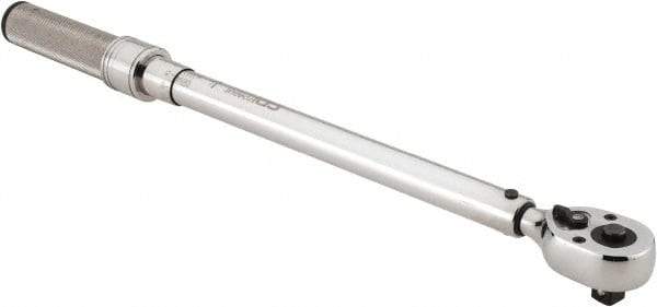 CDI - 1/2" Drive Micrometer Adjustable Torque Wrench - 40 N/m to 200 N/m Torque, 19" OAL, 2 N/m Graduation - Eagle Tool & Supply