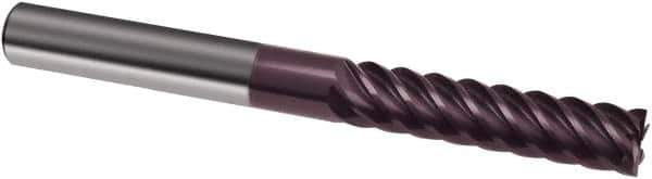 Guhring - 6mm, 30mm LOC, 6mm Shank Diam, 75mm OAL, 6 Flute, Solid Carbide Square End Mill - Single End, FIREX Finish, Spiral Flute, 45° Helix, Right Hand Cut, Right Hand Flute, Series 3691 - Eagle Tool & Supply