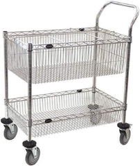 Value Collection - 300 Lb Capacity, 18" Wide x 30" Long x 40" High Mail Cart - 2 Shelf, Steel, 2 Rigid/2 Swivel Casters - Eagle Tool & Supply