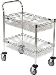 Value Collection - 300 Lb Capacity, 18" Wide x 30" Long x 40" High Wire Cart - 2 Shelf, Steel, 2 Rigid/2 Swivel Casters - Eagle Tool & Supply