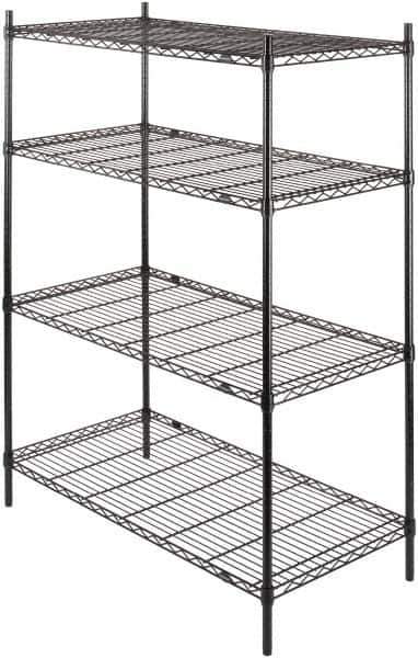 Value Collection - 4 Shelf Wire Shelving - Starter Unit - 48" Wide x 24" Deep x 63" High, - Eagle Tool & Supply