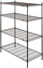 Value Collection - 4 Shelf Wire Shelving - Starter Unit - 48" Wide x 24" Deep x 63" High, - Eagle Tool & Supply