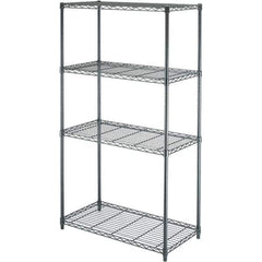 Value Collection - 4 Shelf Wire Shelving - Starter Unit - 36" Wide x 18" Deep x 63" High, - Eagle Tool & Supply