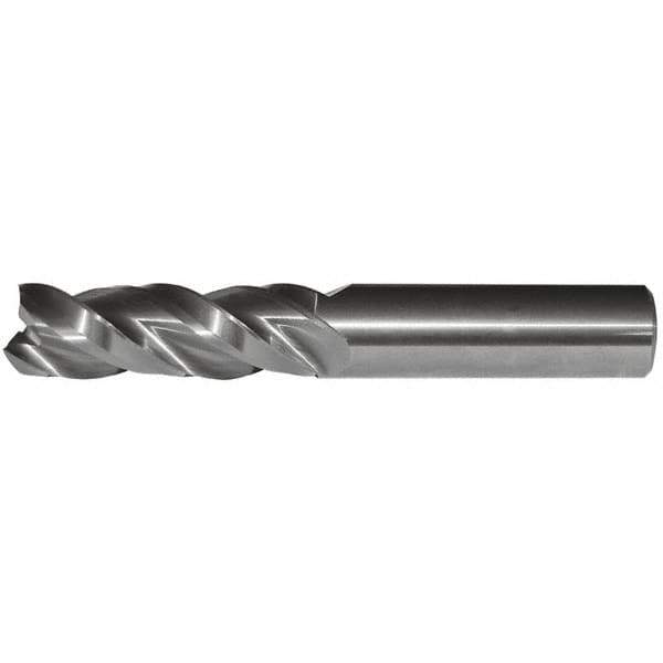 Kennametal - 5/8", 1-5/8" LOC, 5/8" Shank Diam, 3-1/2" OAL, 3 Flute, Solid Carbide Square End Mill - Single End, Uncoated, Spiral Flute, 38° Helix, Centercutting, Right Hand Cut, Right Hand Flute - Eagle Tool & Supply