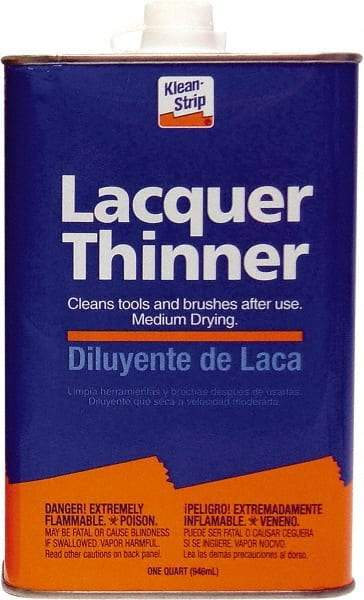 Klean-Strip - 1 Qt Lacquer Thinner SCAQMD - 24 gL VOC Content, Comes in Metal Can - Eagle Tool & Supply