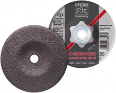PFERD - 46 Grit, 7" Wheel Diam, 7/8" Arbor Hole, Type 27 Depressed Center Wheel - Aluminum Oxide - Eagle Tool & Supply