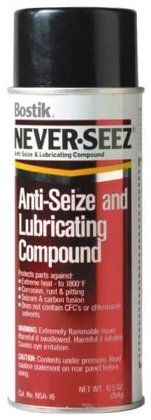 Bostik - 16 oz Aerosol Extreme Pressure Anti-Seize Lubricant - Copper, -297 to 1,800°F, Silver Gray, Water Resistant - Eagle Tool & Supply