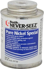 Bostik - 8 oz Can Extreme Pressure, High Temperature Anti-Seize Lubricant - Nickel, -297 to 2,400°F, Silver Colored, Water Resistant - Eagle Tool & Supply