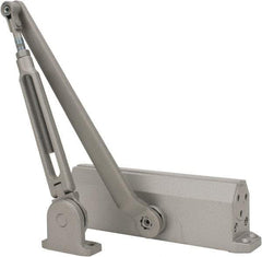Falcon - 48" Door Width, 9-3/4" Closer Body Length, Light-Medium-Duty Door Closer to Hold Open Manual Damper - Aluminum Finish - Eagle Tool & Supply