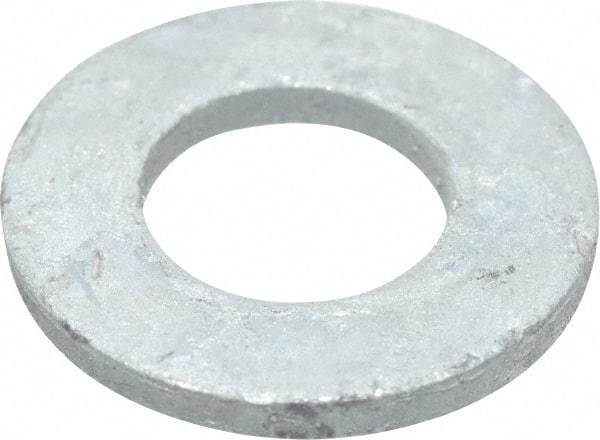 Value Collection - 1/2" Screw, Grade SAE 1035-1050 Steel Standard Flat Washer - 17/32" ID x 1-1/16" OD, 0.177" Thick, Galvanized Finish - Eagle Tool & Supply