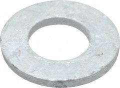 Value Collection - 1/2" Screw, Grade SAE 1035-1050 Steel Standard Flat Washer - 17/32" ID x 1-1/16" OD, 0.177" Thick, Galvanized Finish - Eagle Tool & Supply