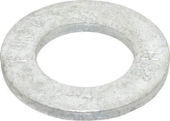 Value Collection - 3/4" Screw, Grade SAE 1035-1050 Steel Standard Flat Washer - 0.805" ID x 1-15/32" OD, 0.177" Thick, Galvanized Finish - Eagle Tool & Supply