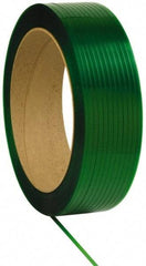 Made in USA - 3,250' Long x 1/2" Wide, Oscillated Coil Polyester Hand Strapping - 820 Lb Capacity, 0.028" Thick - Eagle Tool & Supply