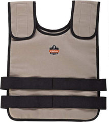 Ergodyne - Size S/M, Khaki Cooling Vest - 32 to 40" Chest, Zipper Front, Cotton - Eagle Tool & Supply