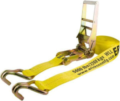 Erickson Manufacturing - 30' Long x 3" Wide, 15,000 Lb Basket Capacity, Polyester & Steel Web Sling - Yellow - Eagle Tool & Supply