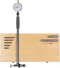 Fowler - 5 Anvil, 4 to 12" Dial Bore Gage - 0.0005" Graduation, 10" Gage Depth, Carbide Anvil - Eagle Tool & Supply