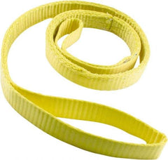 Erickson Manufacturing - 4' Long x 1" Wide, 2,400 Lb Vertical Capacity, 2 Ply, Polyester Web Sling - 1,920 Lb Choker Capacity, Yellow - Eagle Tool & Supply