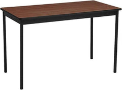 Barricks - 24" Long x 48" Wide x 30" High Stationary Utility Tables - 3/4" Thick, Walnut & Black, Wood Grain Laminate - Eagle Tool & Supply