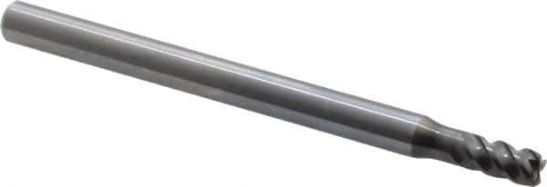 OSG - 5mm, 4 Flute, Single End, Solid Carbide, 0.5mm Corner Radius End Mill - 80mm OAL, 45° Helix, 8mm LOC, 15mm Extended Reach - Eagle Tool & Supply