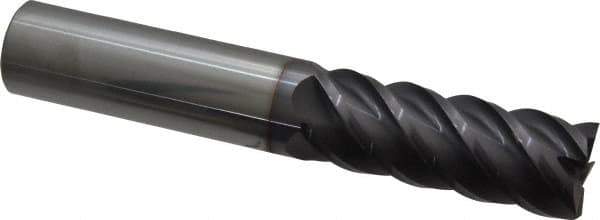 Niagara Cutter - 1", 2-5/8" LOC, 1" Shank Diam, 6" OAL, 5 Flute, Solid Carbide Square End Mill - Single End, AlTiN Finish, Spiral Flute, 45° Helix, Centercutting, Right Hand Cut, Right Hand Flute, Series S545 - Eagle Tool & Supply