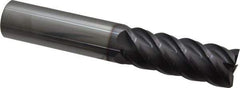 Niagara Cutter - 1", 2-5/8" LOC, 1" Shank Diam, 6" OAL, 5 Flute, Solid Carbide Square End Mill - Single End, AlTiN Finish, Spiral Flute, 45° Helix, Centercutting, Right Hand Cut, Right Hand Flute, Series S545 - Eagle Tool & Supply