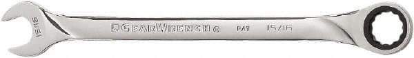 GearWrench - 15/16" 12 Point Combination Wrench - 14" OAL, Steel, Full Polish Finish - Eagle Tool & Supply