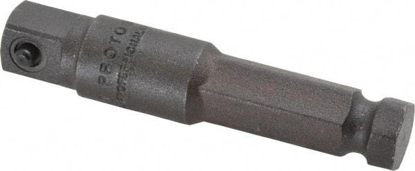 Proto - 3/8" Square Size Hex to Square Adapter - 7/16" Hex Drive, 2-3/4" OAL - Eagle Tool & Supply