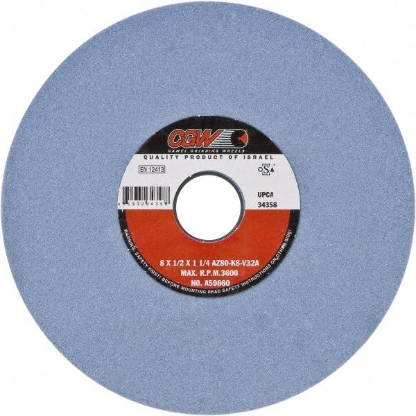 Camel Grinding Wheels - 12" Diam x 3" Hole x 3/4" Thick, H Hardness, 46 Grit Surface Grinding Wheel - Aluminum Oxide, Type 1, Medium Grade, Vitrified Bond, No Recess - Eagle Tool & Supply