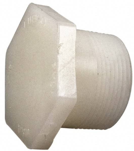 NIBCO - 1-1/2" PVDF Plastic Pipe Threaded Plug - Schedule 80, MIPT End Connections - Eagle Tool & Supply